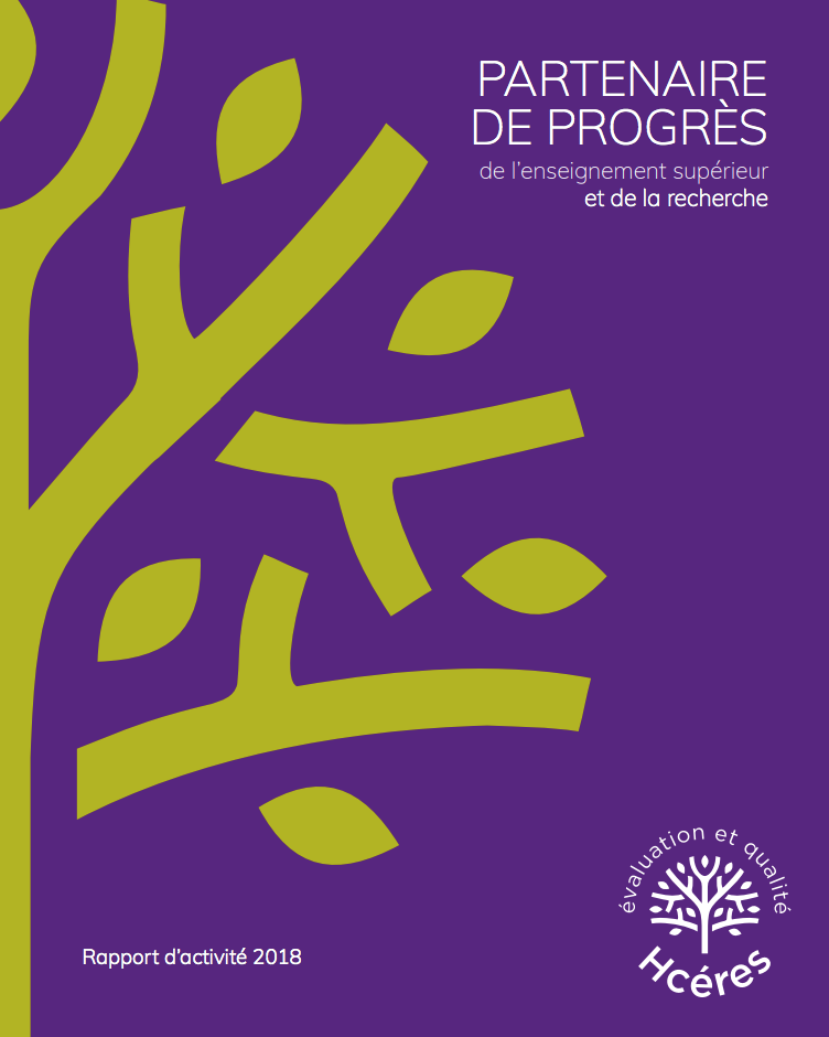 Page de couverture du rapport d'activité 2018 du Hcéres