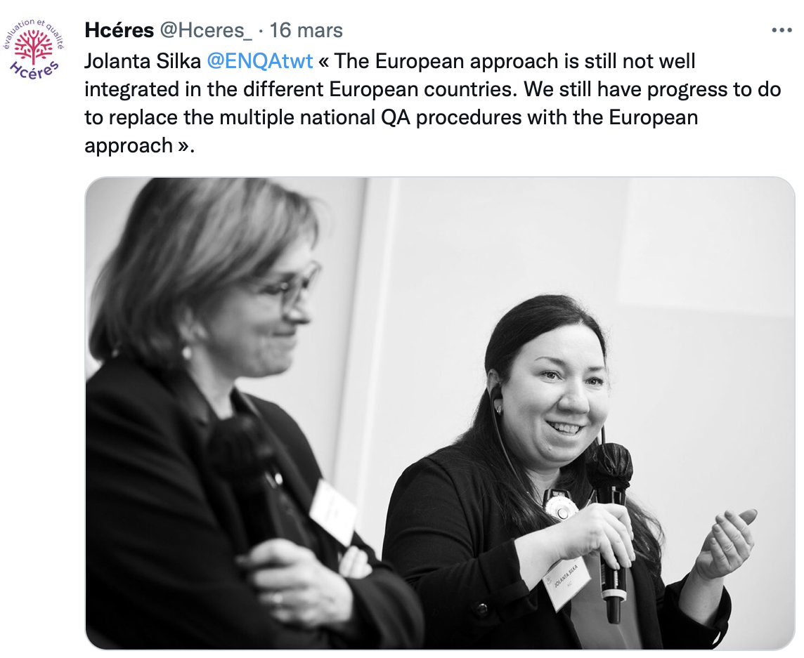 Jolanta Silka ENQAtwt Europe Hcéres PFUE 2022