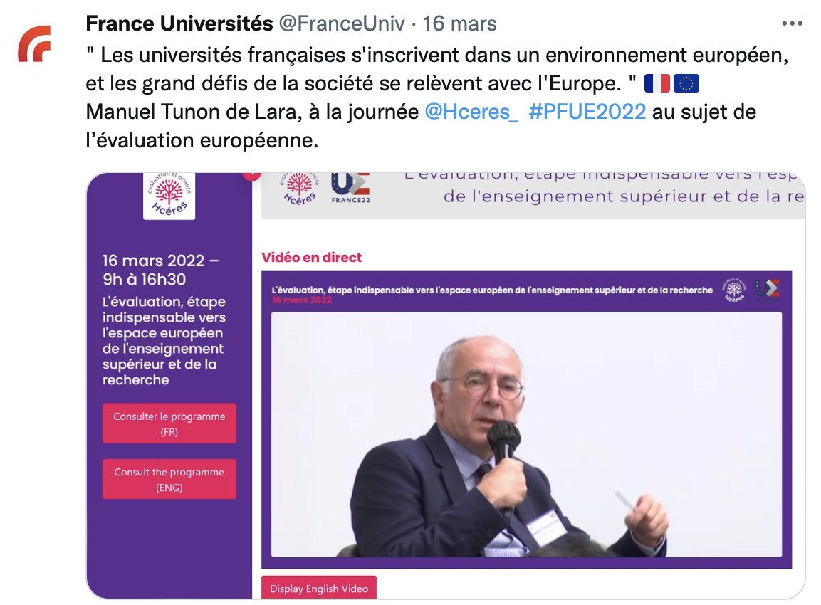 Manuel Tunon de Lara Evaluation PFUE 2022