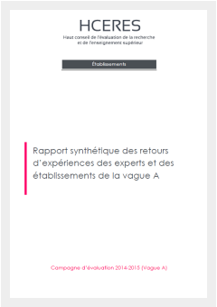 première page du rapport synthétique des retours d'expériences des experts et des établissements de la vague A